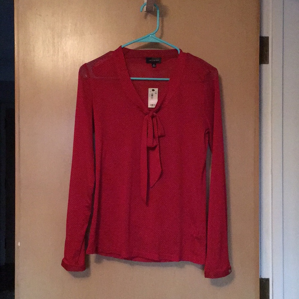 Red polka dot The Limited blouse XS